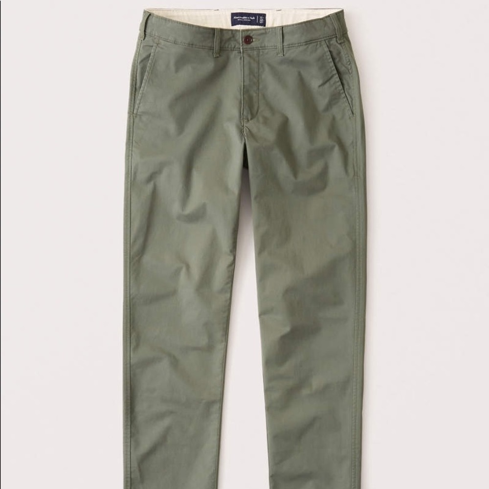 Abercrombie olive green skinny chinos